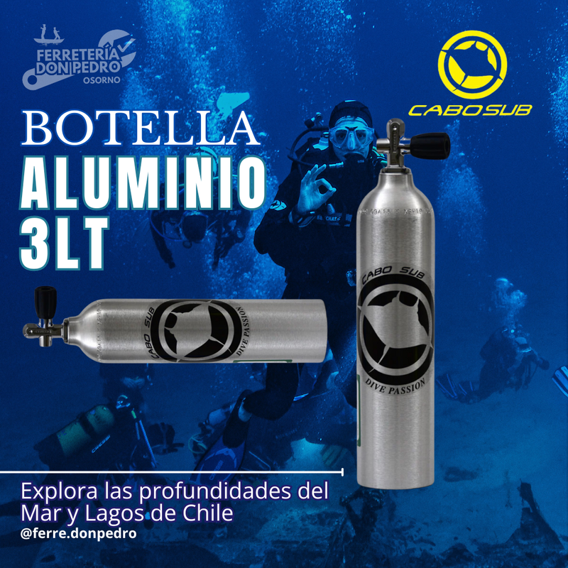 Botella Buceo Aluminio 3lt Cabo Sub