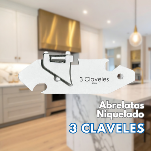 ABRELATAS EXPLORADOR NIQUELADO - 3 CLAVELES 8CM