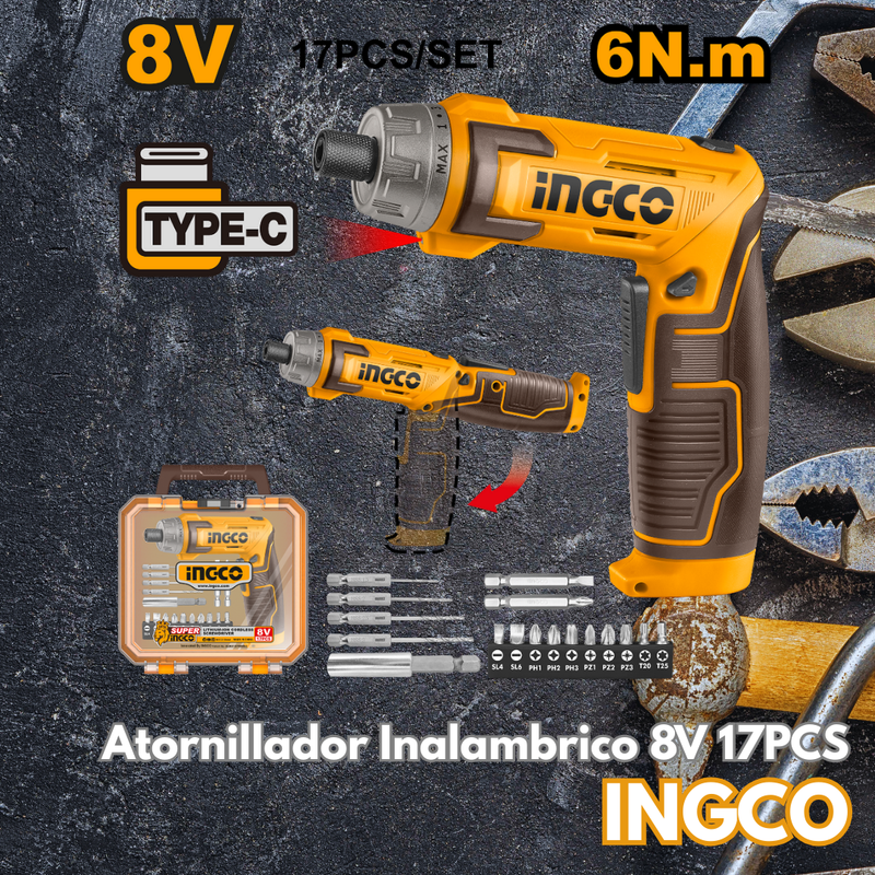 Atornillador Inalambrico 8V 17PCS