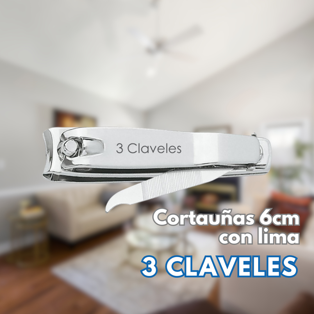 Cortauñas con lima 6 CM - 3 CLAVELES