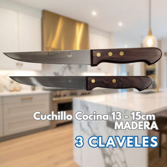 Cuchillo Cocina 13cm MADERA - 3 Claveles