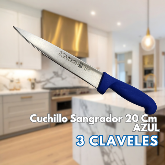 Cuchillo Sangrador 20 Cm AZUL - 3 Claveles