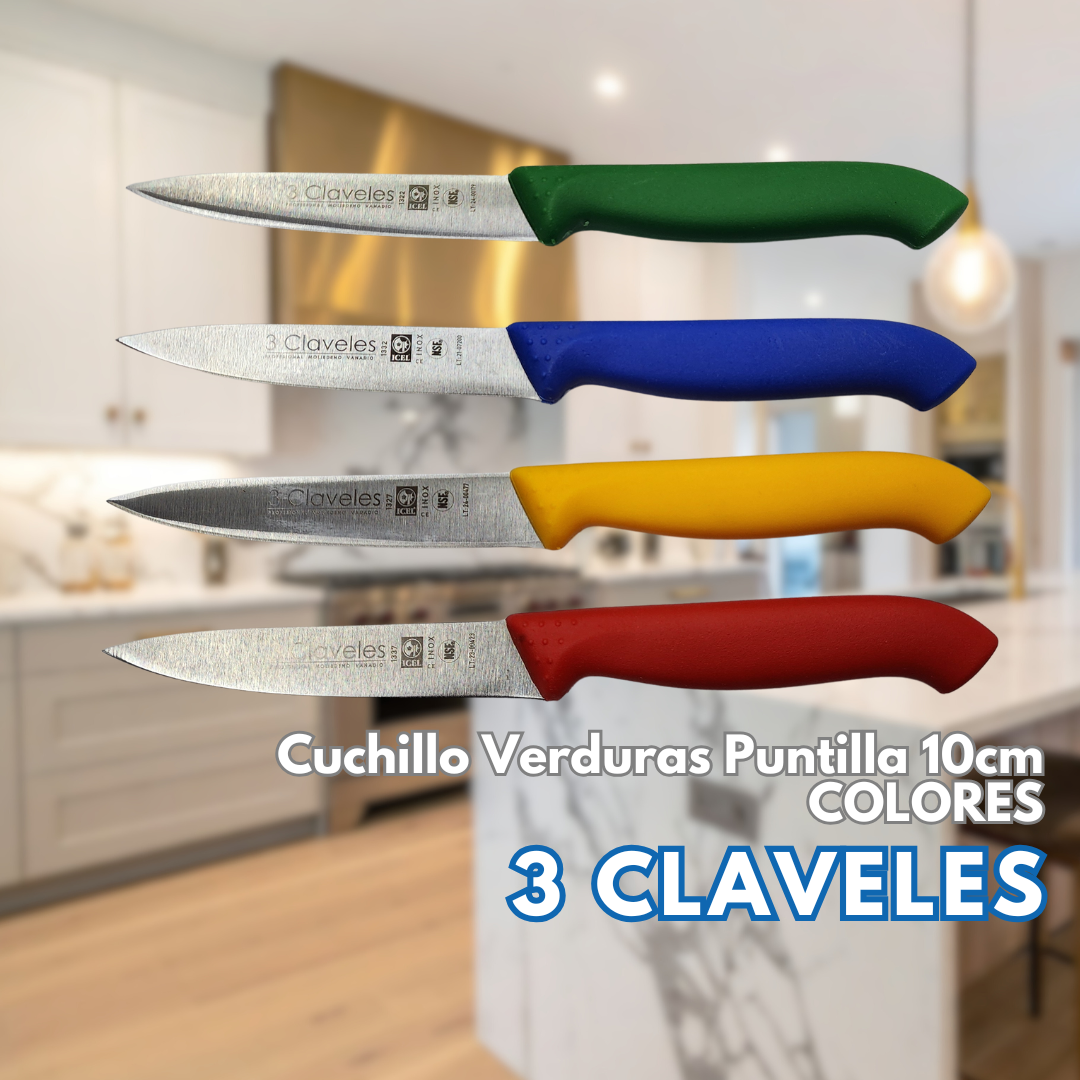 Cuchillo Verduras Puntilla AMARILLO 10cm - 3 Claveles