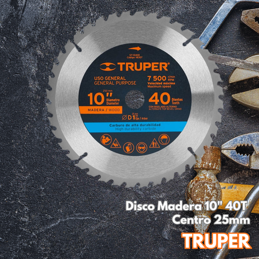 Disco Madera 10" 40T 25mm