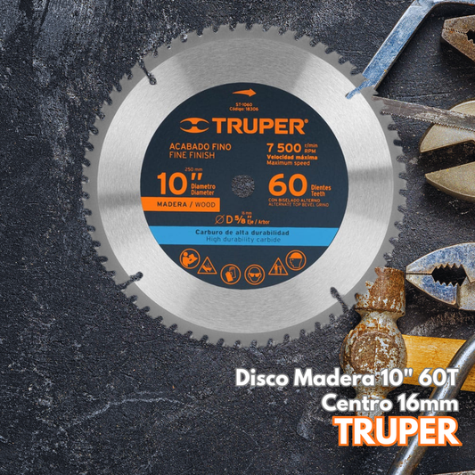 Disco Madera 10" 60T  16mm