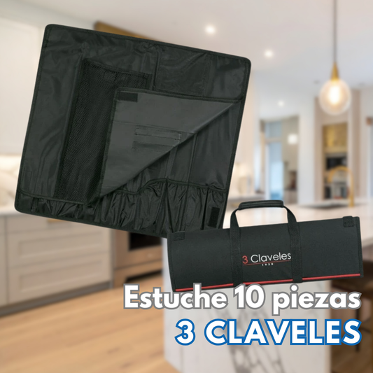 ESTUCHE CUCHILLO 10 PIEZAS - 3 Claveles