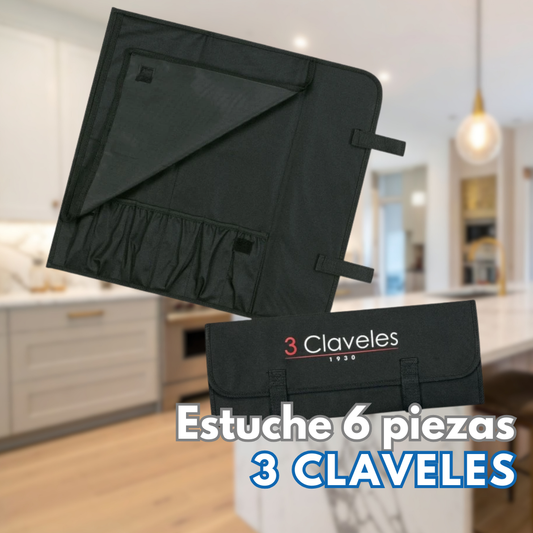 ESTUCHE CUCHILLO 6 PIEZAS - 3 Claveles