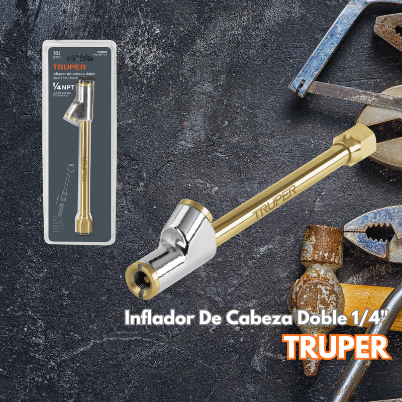 Inflador De Cabeza Doble 1/4"