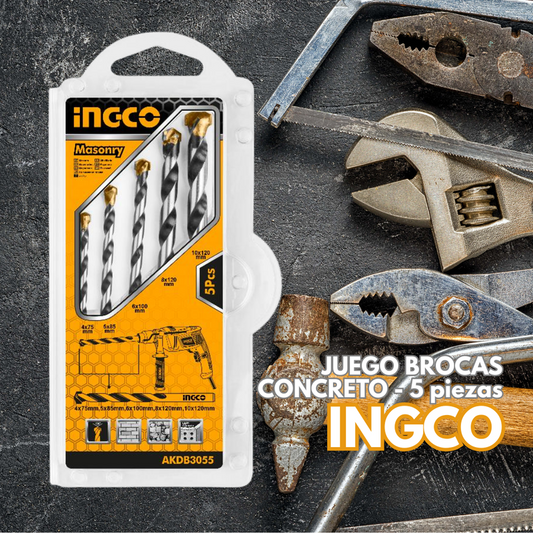 JUEGO BROCAS 5 PCS GENERAL - AKDB3055 - INGCO