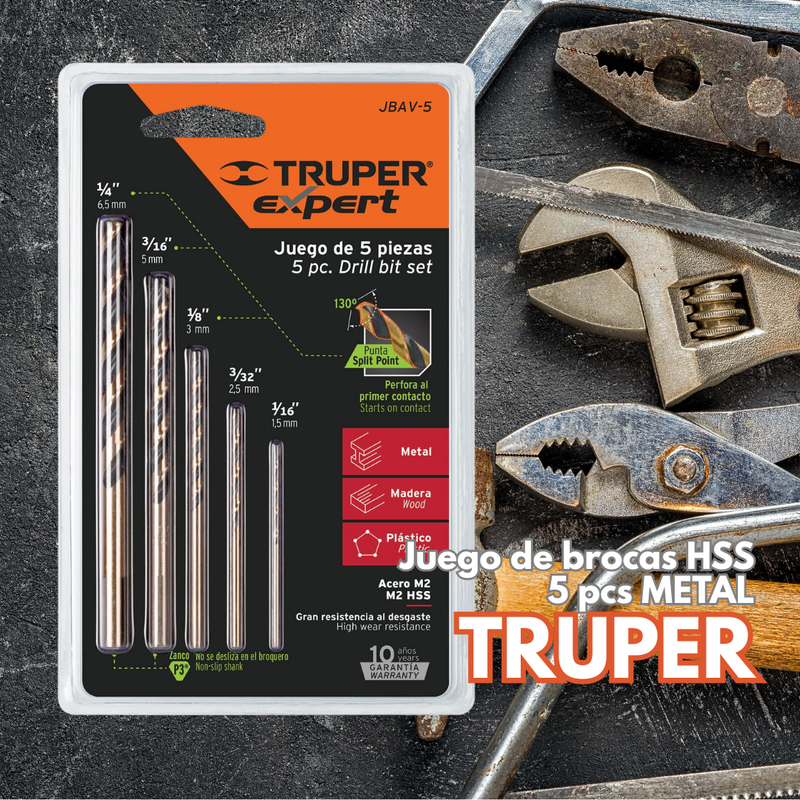 JUEGO BROCAS 5 PZ TRUPER JBAV-5 Truper 11394