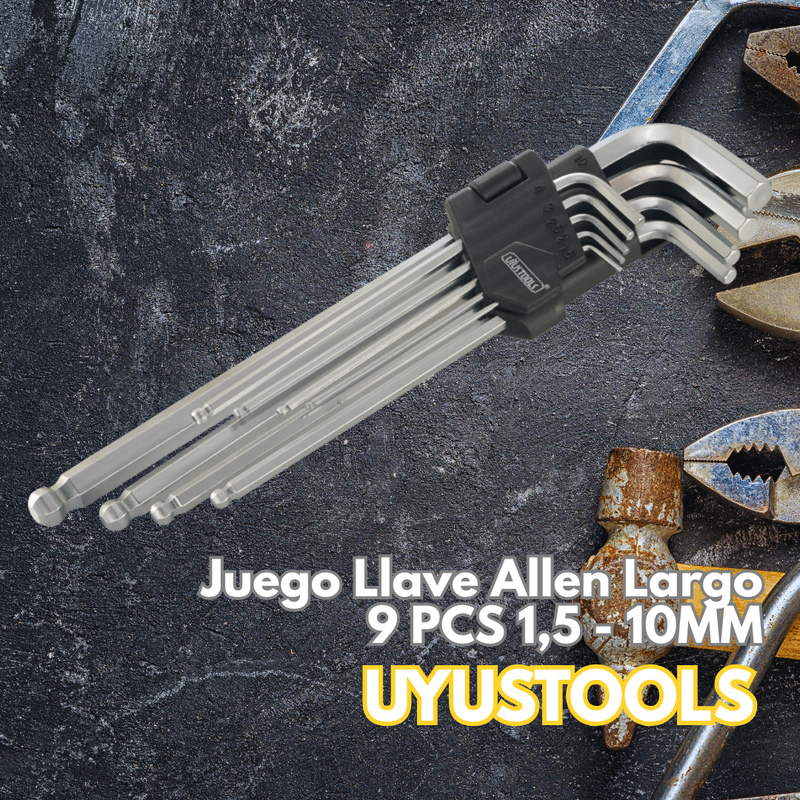 Juego Llave Allen Largo 9 PCS 1,5 - 10MM