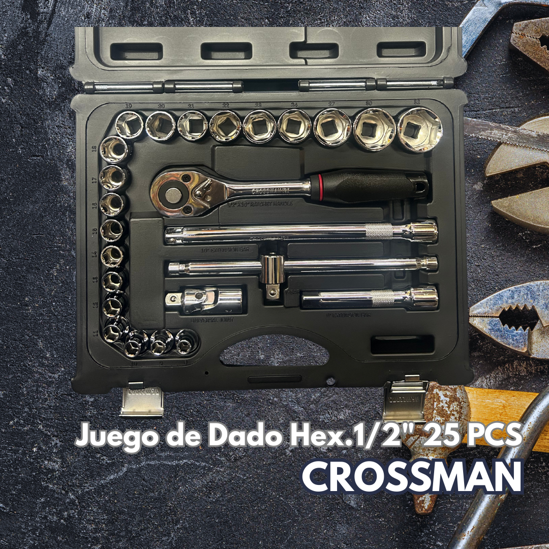 Juego de Dado Hex.1/2" 25 PCS