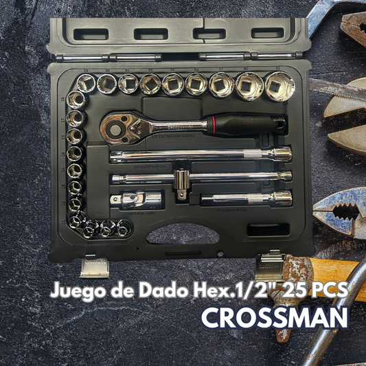 Juego de Dado Hex.1/2" 25 PCS