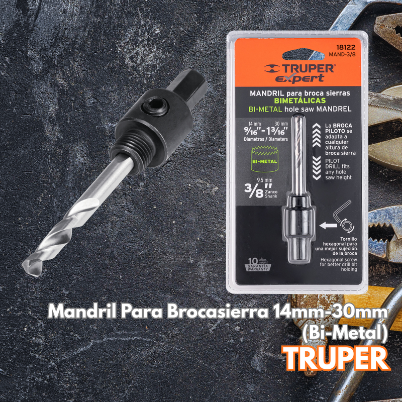 Mandril Para Broca Sierra 14mm-30mm (Bi-Metal)