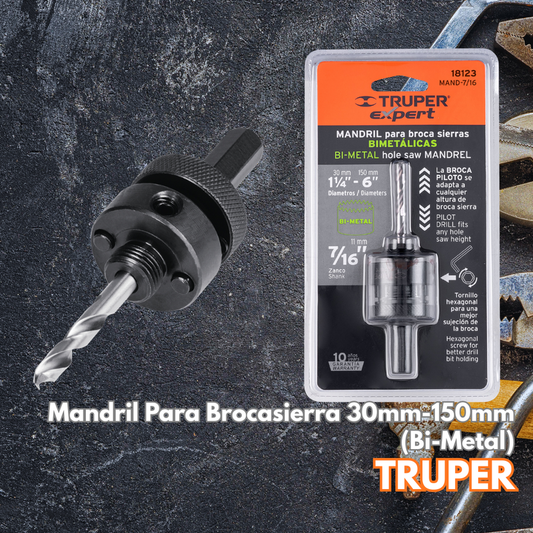 Mandril Para Broca Sierra 30mm-150mm (Bi-Metal)