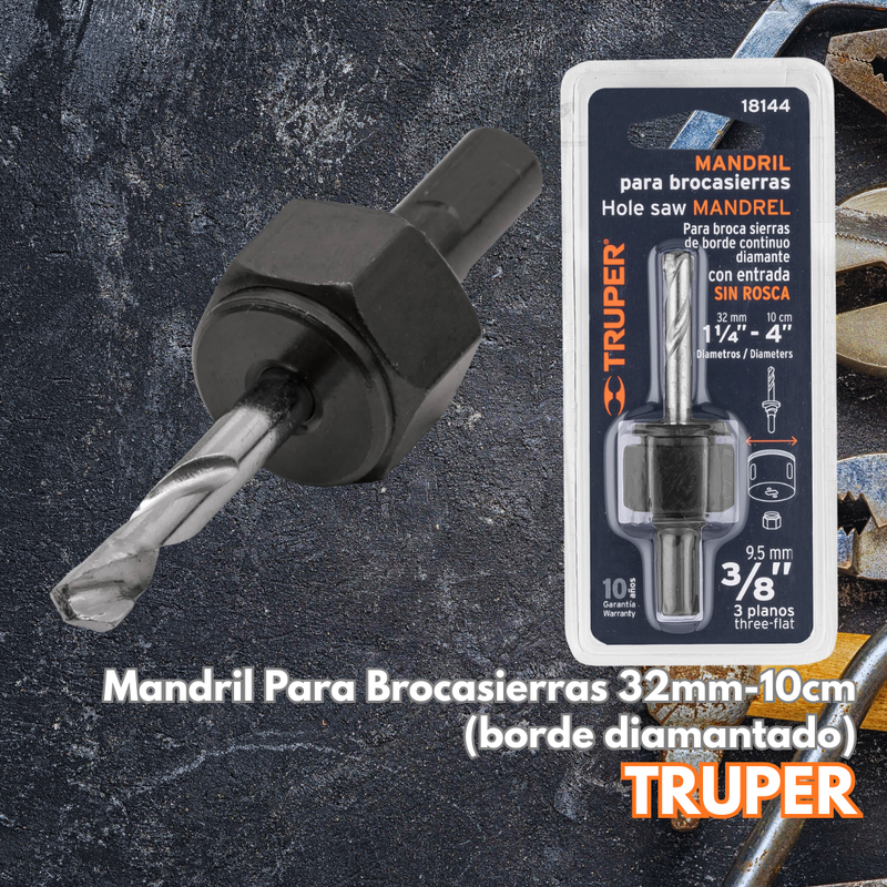Mandril Para Bocasierras 32mm-10cm (borde diamantado)