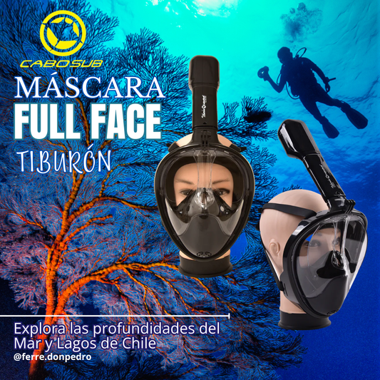 Máscara Buceo Full Face Tiburón