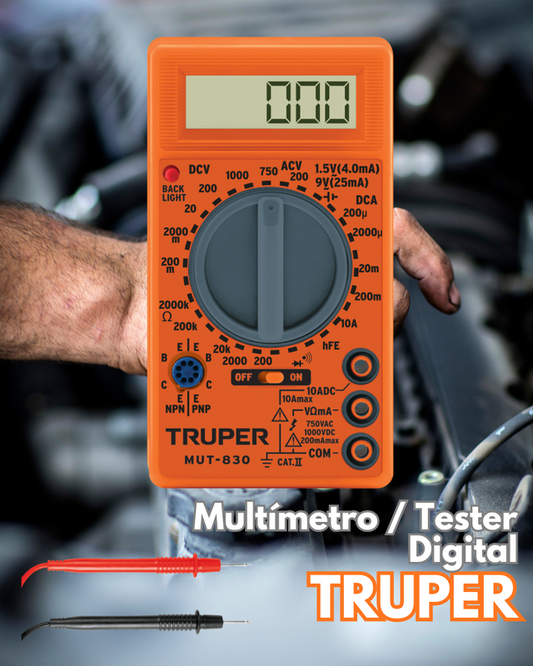 MULTÍMETRO Digital Escolar Naranja Truper