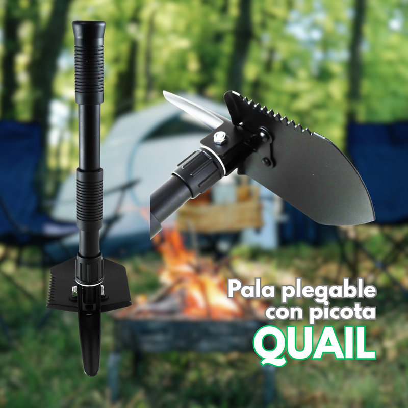 PALA PICOTA PLEGABLE QUAIL C/ ESTUCHE PARA CINTURON