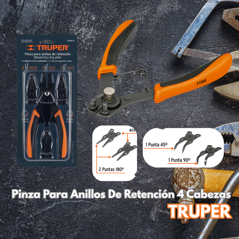 Pinza Para Anillos De Retencion 4 Cabezas