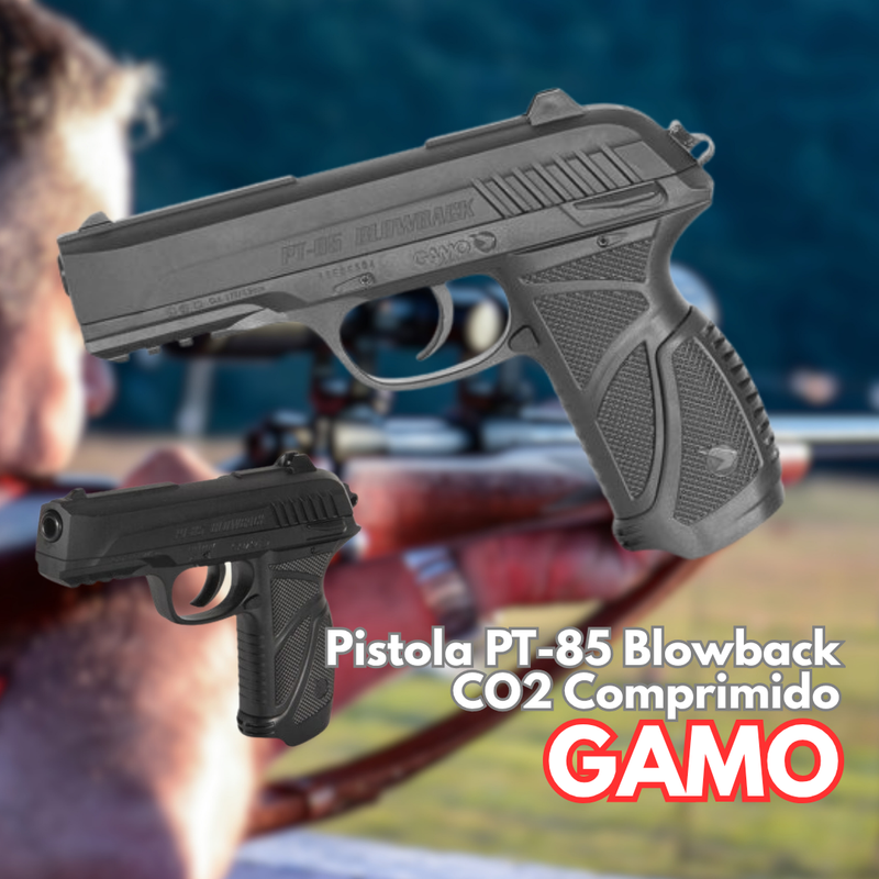 Pistola GAMO PT-85 SEMIAUTOMATICA 8 DISPAROS 1 SEGUNDO CO2