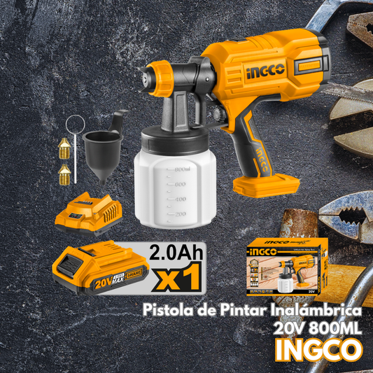 Pistola de Pintar Inalambrica 20V 800ML
