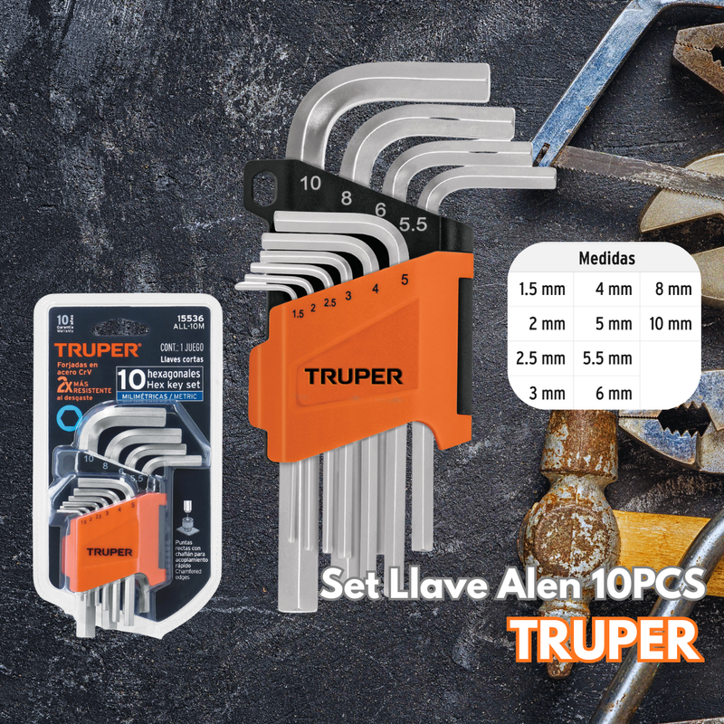 Set Llave Alen 10PCS
