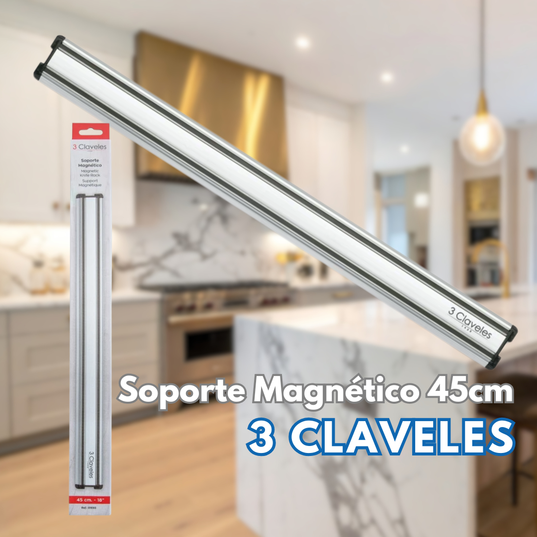 Soporte Magnético Cuchillos 45CM 18" - 3 CLAVELES